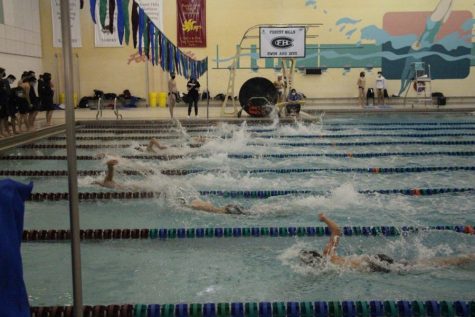 Boys swim and dive takes on their rivals Forest Hills Northern-Eastern