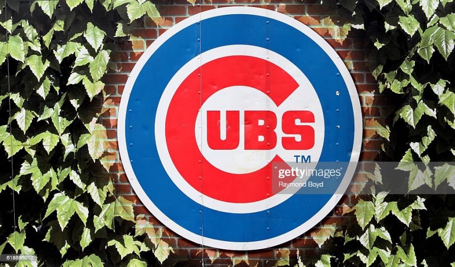 CHICAGO+-+OCTOBER+27%3A++Chicago+Cubs+logo+signage+on+Addison+Street+outside+Wrigley+Field%2C+home+of+the+Chicago+Cubs+baseball+team+in+Chicago%2C+Illinois+on+October+27%2C+2016.++%28Photo+By+Raymond+Boyd%2FGetty+Images%29