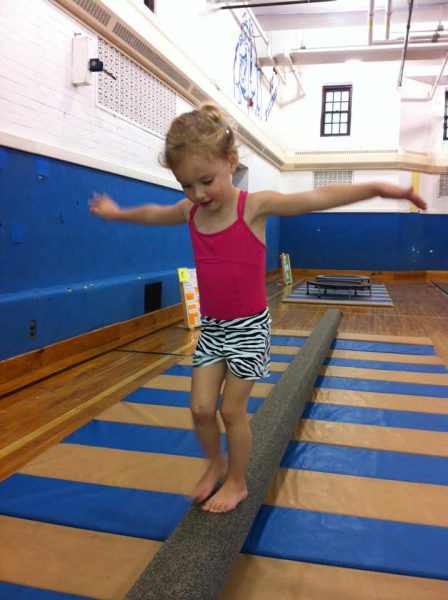Maisey Pell doing gymnastics as a child.